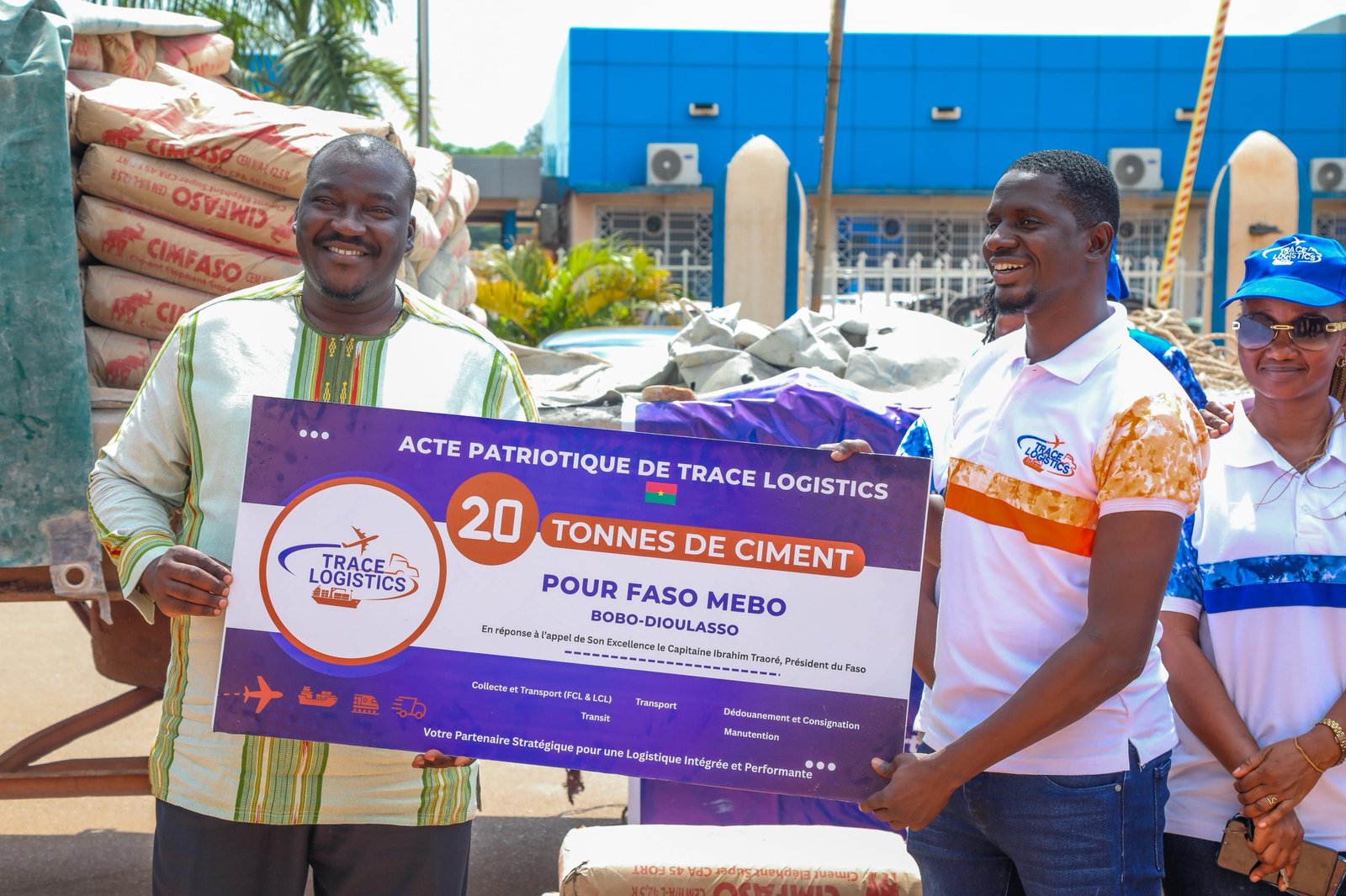Faso Mebo – Bobo-Dioulasso : TRACE Logistics offre 20 tonnes de ciment et réaffirme son engagement citoyen